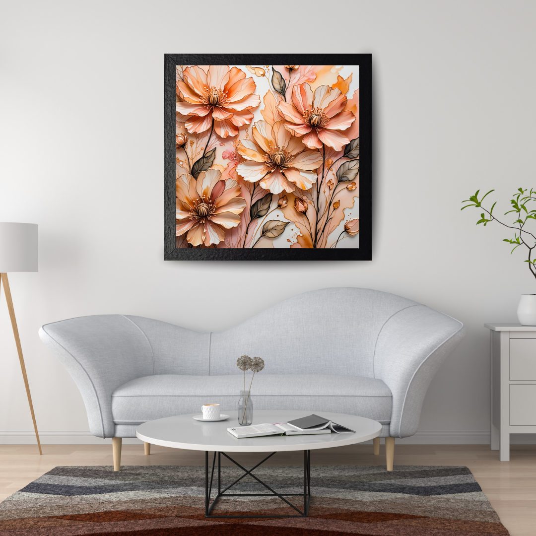 Fluid Bloom: Alcohol Ink Floral Art - Abstract Botanical Print