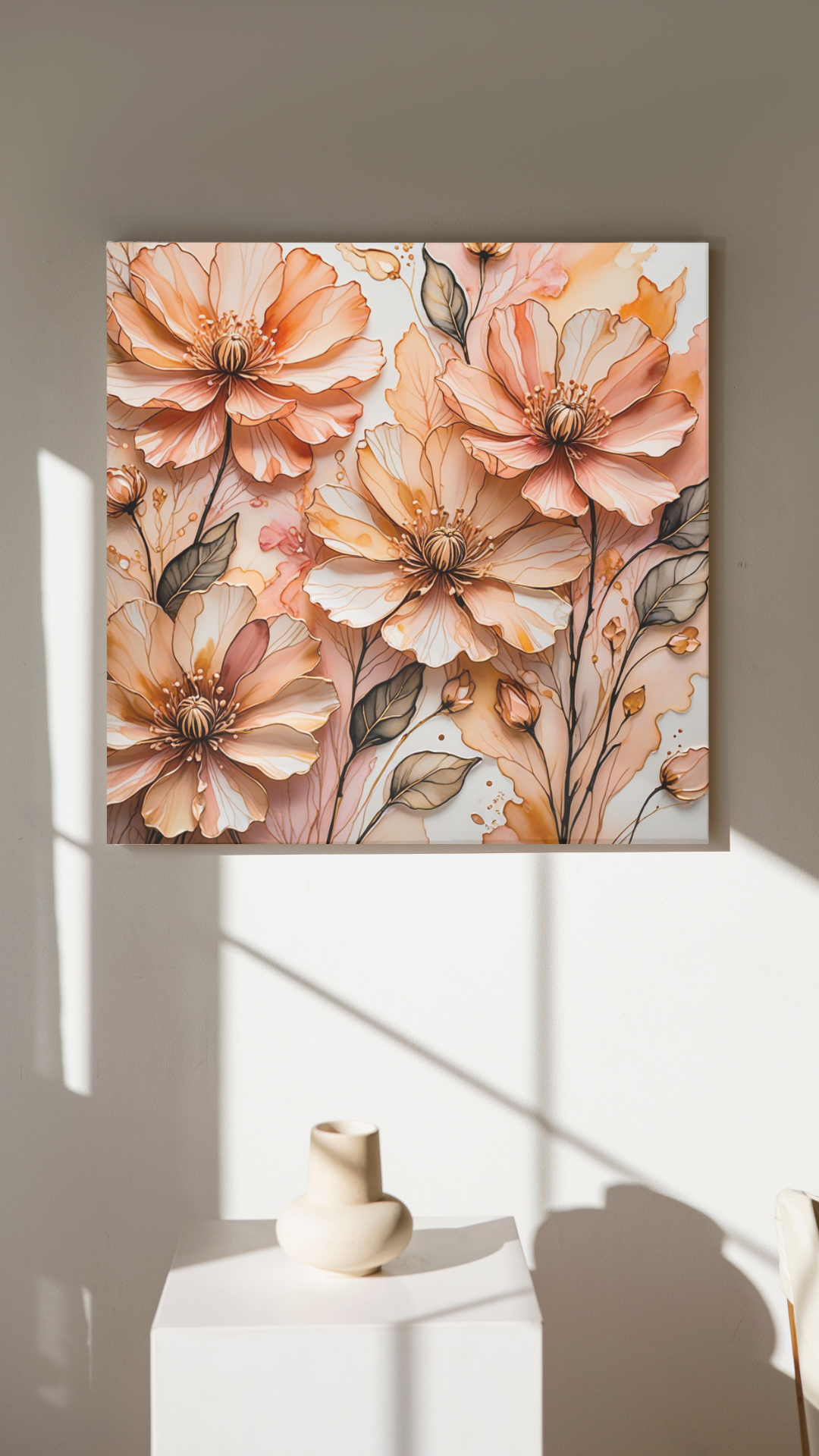 Fluid Bloom: Alcohol Ink Floral Art - Abstract Botanical Print